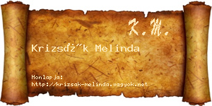 Krizsák Melinda névjegykártya