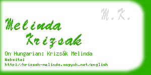 melinda krizsak business card