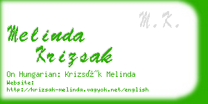 melinda krizsak business card